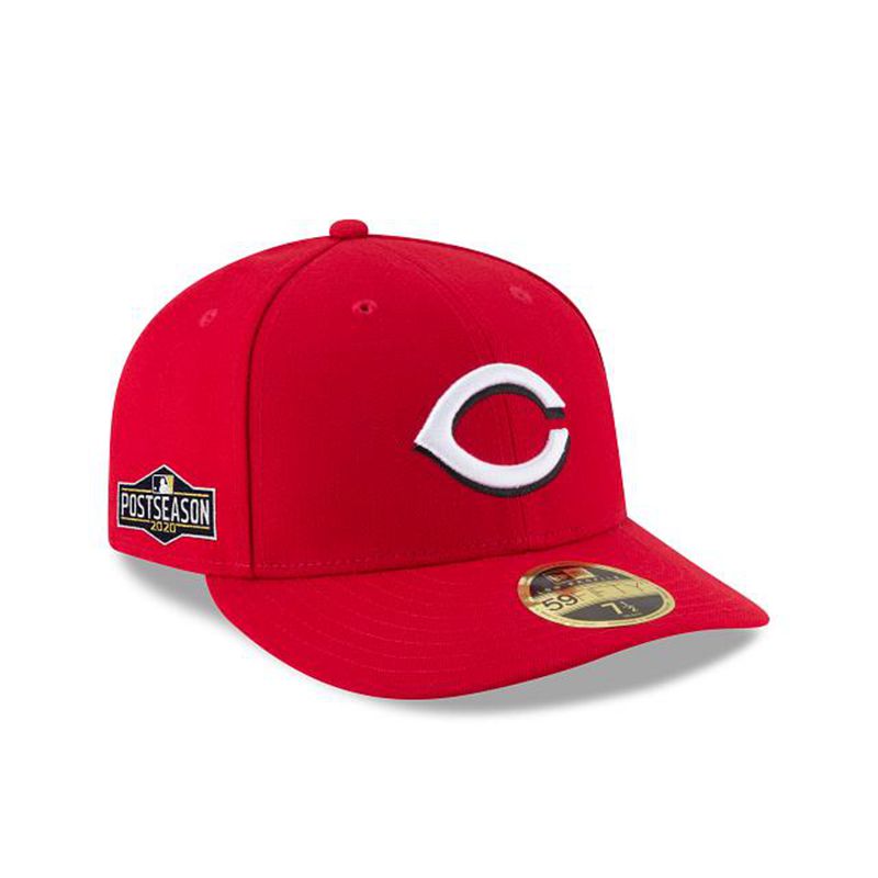 MLB Cincinnati Reds Postseason Side Patch Low Profile 59Fifty Fitted (RBN4167) - Red New Era Caps